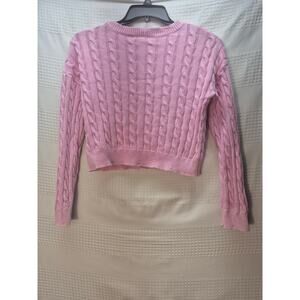 Mini Society girls size XL pink knit cropped sweater 7202